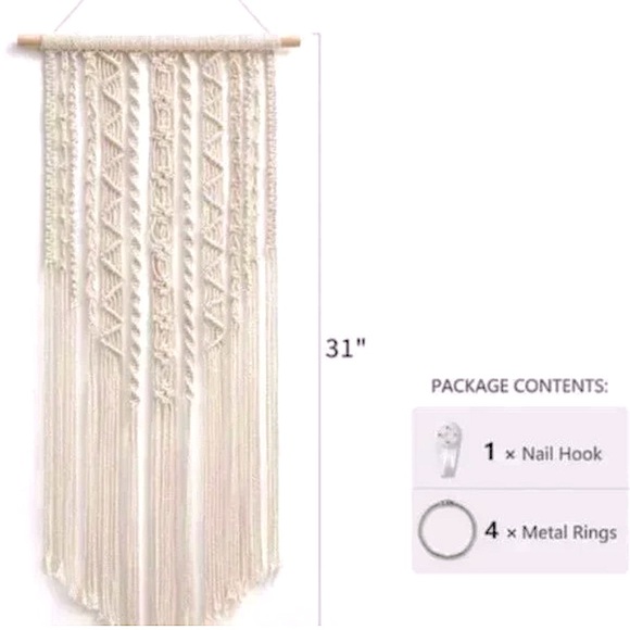 🆕Macrame BÖHÖ Hair Bows_Ties_Clips_Headbands Organizer Storage Wall Decor 4Room - Picture 10 of 17